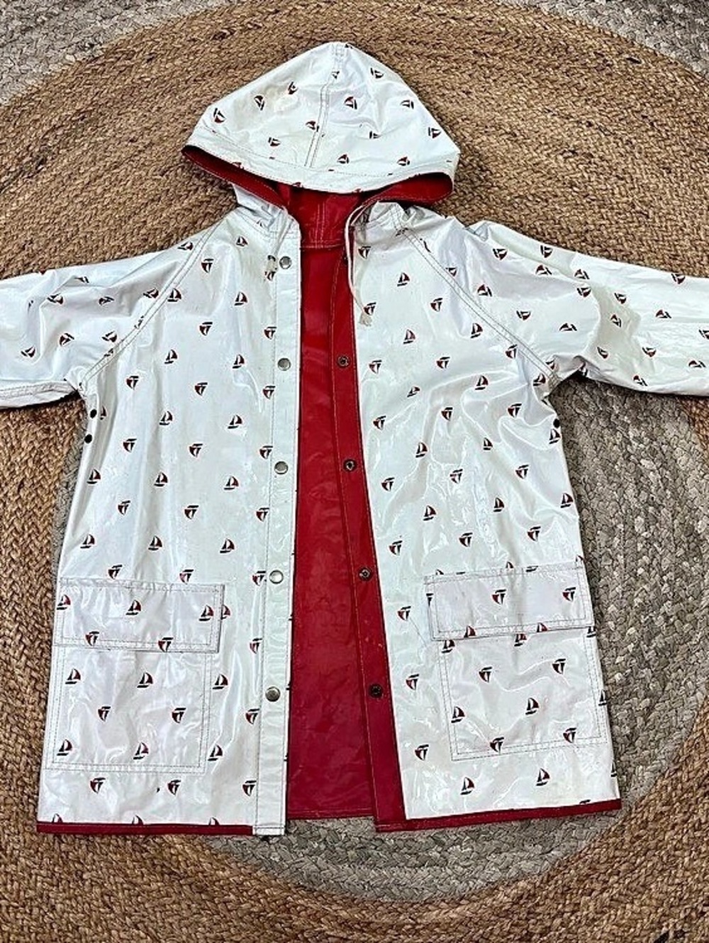 Women’s Vintage Sailboat Print Raincoat